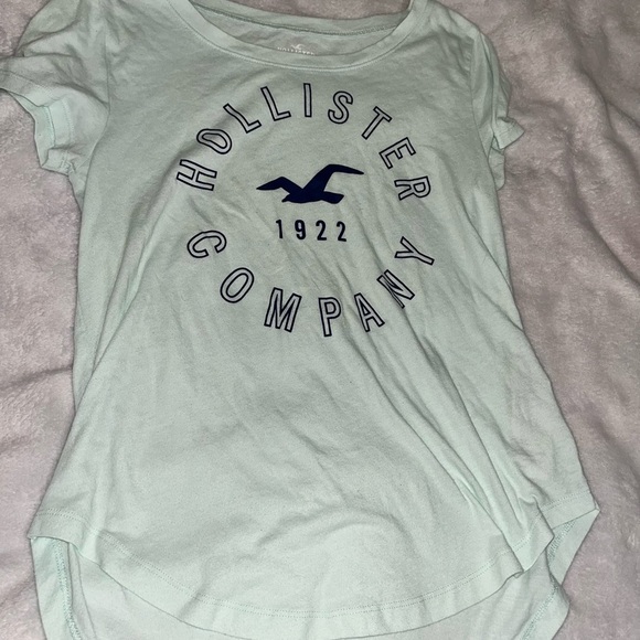 Hollister Light Blue Logo Tee Sz XS Preppy Casual Y2K - Picture 2 of 9